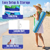 6.5 FT beach umbrella in green features a tilt function, sand anchor, and one-click button for easy setup and storage.
