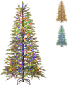 6.5 feet artificial Christmas tree with colorful LED lights and realistic branch tips, perfect for holiday decorations.