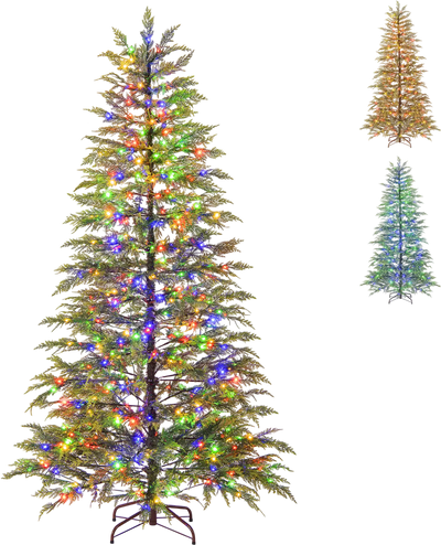 Costway Artificial Christmas Tree Colorful LED Lights 31514643 New