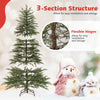 6.5 feet artificial Christmas tree with colorful LED lights and 3-section structure for easy installation and storage.