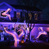 Giant 6.5 ft inflatable tentacles with LED lights create a spooky effect for Halloween decorations in your yard.