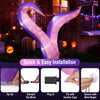 Giant 6.5 ft inflatable tentacles with LED lights, featuring suction cups for secure outdoor Halloween display.