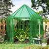 Mini walk-in greenhouse with PE cover, sturdy metal frame, and roll-up zippered door for optimal plant protection.
