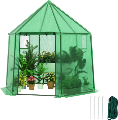 Costway 6.5' x 5.6' x 6.2' Mini Walk-in Greenhouse Portable Outdoor PE Cover 64312616 New