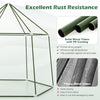 Detail of the sturdy PE-coated metal tubes of the 6.5 x 5.6 x 6.2 FT mini greenhouse, showcasing rust resistance and.