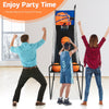 Foldable basketball arcade game with electronic scorer, includes 3 basketballs, perfect for parties and family.