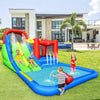 Inflatable water slide featuring a splash pool and water cannons for kids, made of durable oxford cloth for outdoor.
