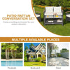 4-piece patio rattan conversation set with cushioned sofa and storage table, perfect for outdoor relaxation by the.