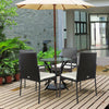 4-piece patio wicker rattan dining set with comfy cushions, featuring a sturdy steel frame and ergonomic armrests for.