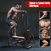 Upright air bike with unlimited resistance for full body workout, featuring anti-slip handles and adjustable seat.