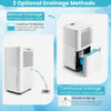 Dehumidifier with continuous drainage option, 32 pints capacity, ideal for rooms up to 1750 sq. ft., in white.