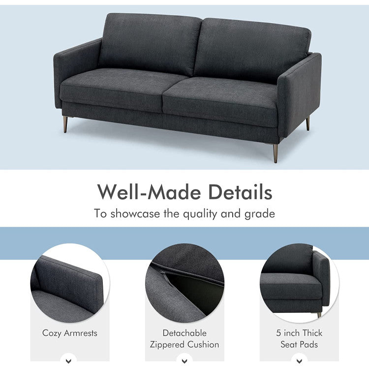 Costway Modern Loveseat with High-Density Backrest Cushions New