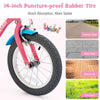 14-inch kids bicycle with training wheels, puncture-proof rubber tire, and basket, ideal for ages 3-9 on various.