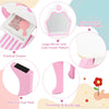 Toddler vanity set with detachable mirror, practical drawer, and cute flower patterns for safe and fun playtime.