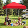 6.6 x 6.6 Feet Outdoor Pop-up Canopy Tent with UPF 50+ Sun Protection-Red - Gallery View 1 of 11