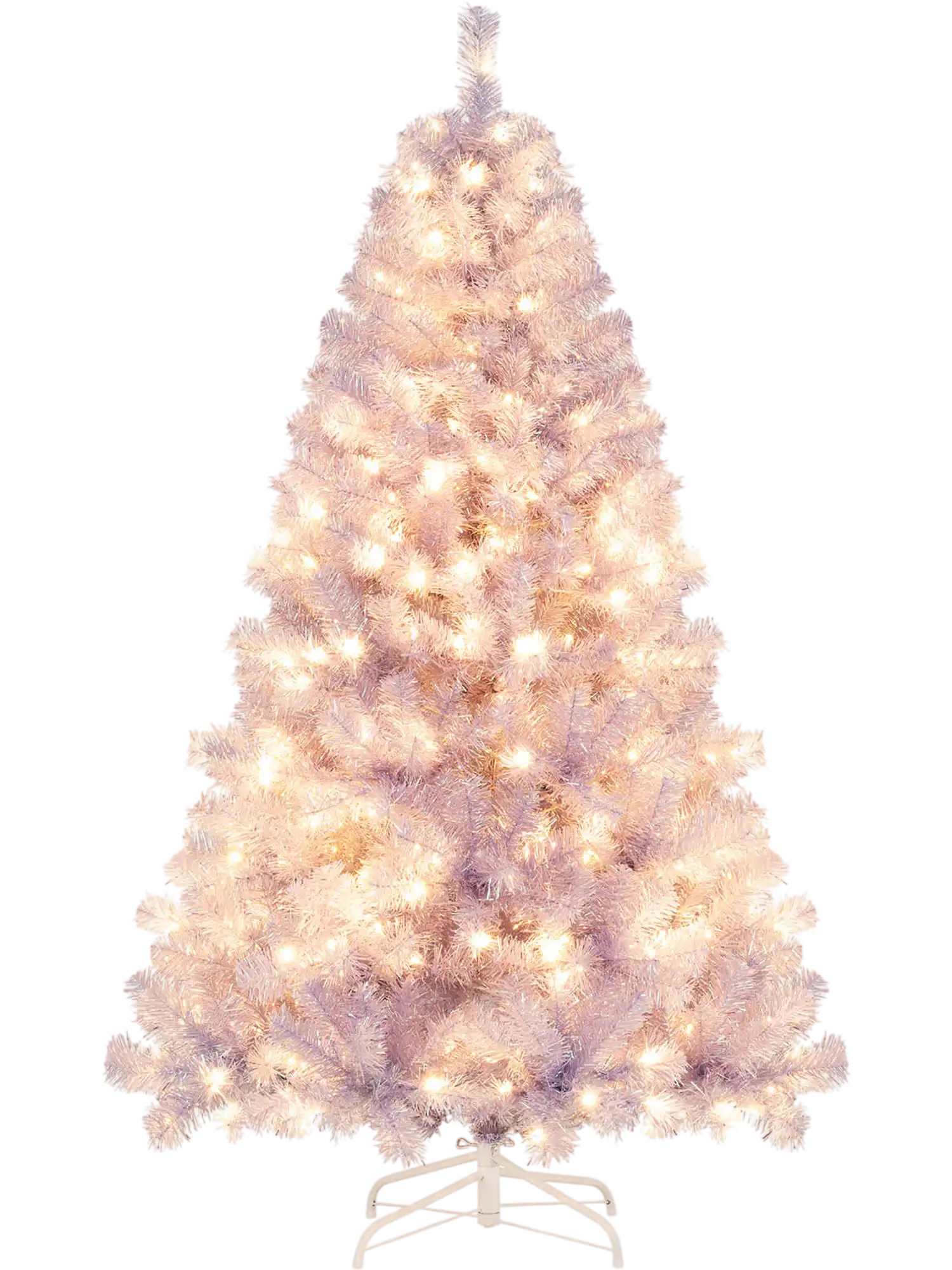 Costway Pre-Lit Tinsel Artificial Christmas Tree 6/7.5' Xmas 90187840 New
