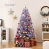 Lavender purple 6/7.5 FT pre-lit tinsel Christmas tree with 250 LED lights, perfect for festive holiday decor.