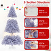 Lavender purple 6/7.5 FT pre-lit tinsel Christmas tree with 688 branch tips, featuring a 3-section structure for easy.