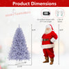 Pre-lit tinsel Christmas tree with 688 branch tips, 250 warm white LED lights, 6 ft tall, ideal for festive decor.
