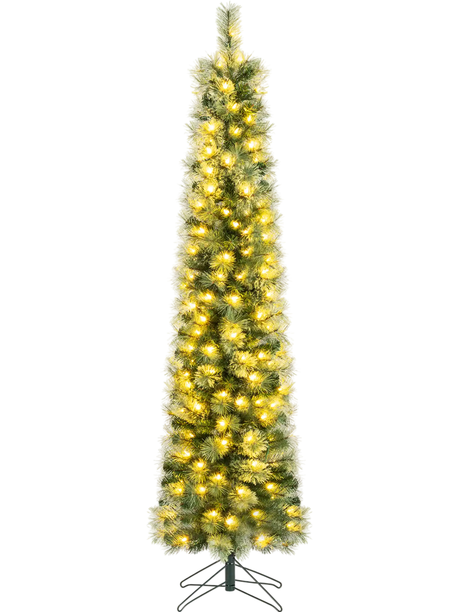 Costway Pre-Lit Pencil Artificial Christmas Tree Warm White LED 6/7/8' 30608292 New