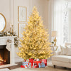 6/7/8 Feet Pre-Lit Artificial Christmas Tree Hinged Snow Flocked Xmas Tree-8 Feet - Gallery View 1 of 10