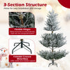 6-foot pre-lit artificial Christmas tree with snow flocking, 340 warm white LED lights, and a foldable metal base for.