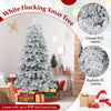 6-foot snow-flocked Christmas tree with 616 branch tips, pre-lit with warm white LED lights for festive decor.