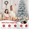 6-foot pre-lit artificial snow-flocked Christmas tree with 130 twinkle balls, featuring warm white LED lights for.
