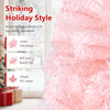 Pink 6ft artificial Christmas tree with 617 branch tips, made of non-flammable PVC, perfect for festive home decoration.