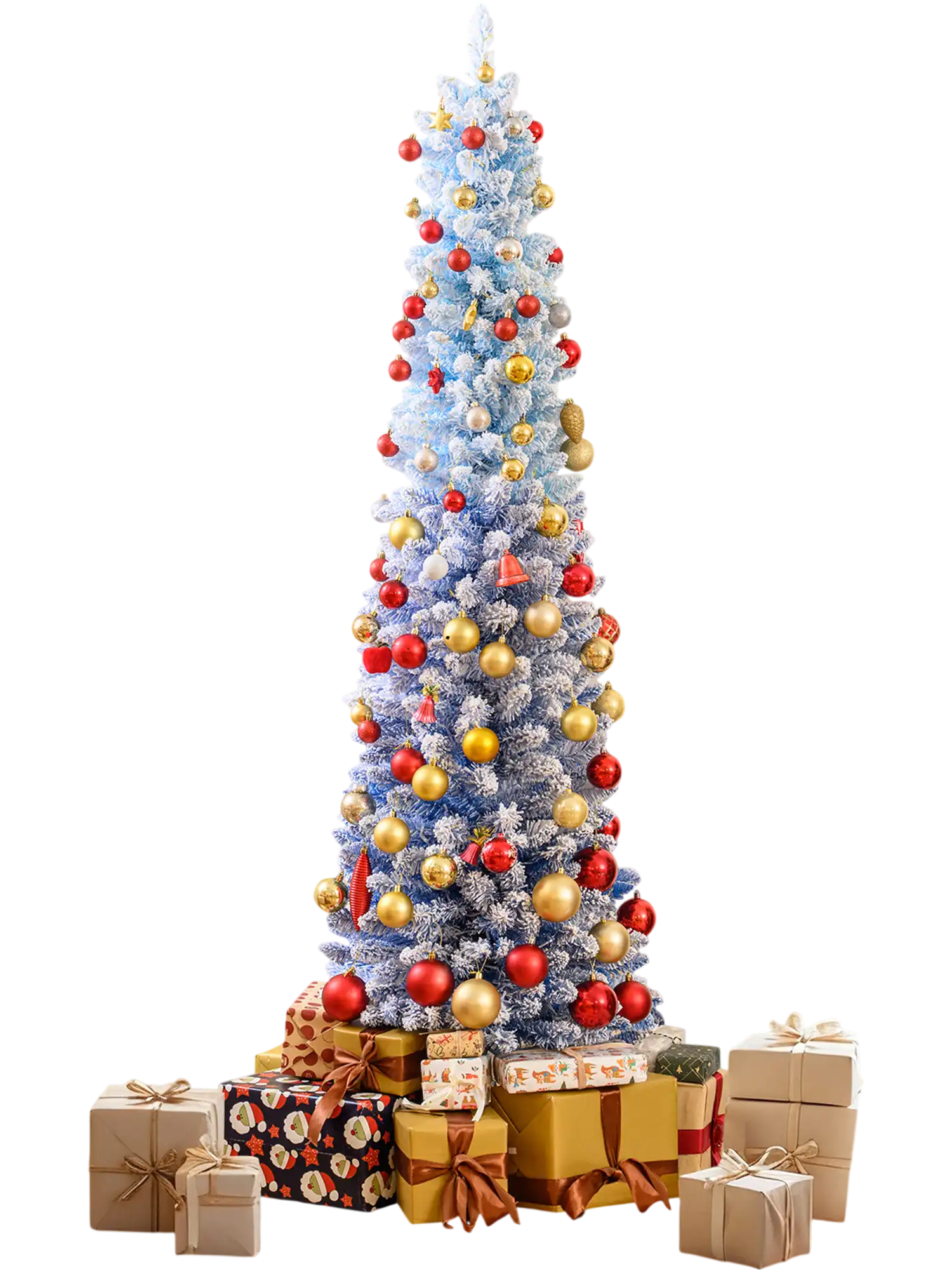 Costway 6/7' Snow-Flocked Artificial Christmas Tree w/ 220/290 Warm White LED Lights 86879548 New