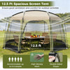Spacious 12.5 ft netted canopy tent for 6-8 people with zippered door, ideal for outdoor activities and ventilation.