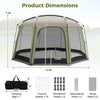 6-8 person netted canopy tent with zippered door, featuring spacious interior and robust metal poles for outdoor.