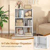 6-cube storage organizer in white, featuring open cubes for easy access, ideal for living room or bedroom display.