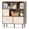 6-cube bookshelf in rustic brown with 3 removable fabric drawers, perfect for living room organization and stability.