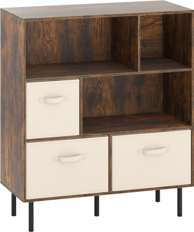 Costway 6-Cube Bookshelf w/ 3 Removable Folding Fabric Drawers 48151830 New
