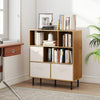 6-Cube Bookshelf with 3 Removable Folding Fabric Drawers for Living Room-Natural - Gallery View 1 of 10