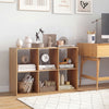 6 Cube Bookshelf with Back Guardrail for Living Room Bedroom-Natural - Gallery View 1 of 9