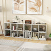 Multifunctional 6-cube bookshelf in white with back guardrail, perfect for storing books and decor in living room or.