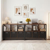 Rustic brown 6 Cube Industrial Short Bookshelf features a spacious countertop and sturdy metal frame for stylish indoor organization.