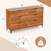Costway 6-Drawer Dresser with Interlock System 59” x 16.5” x 35” New