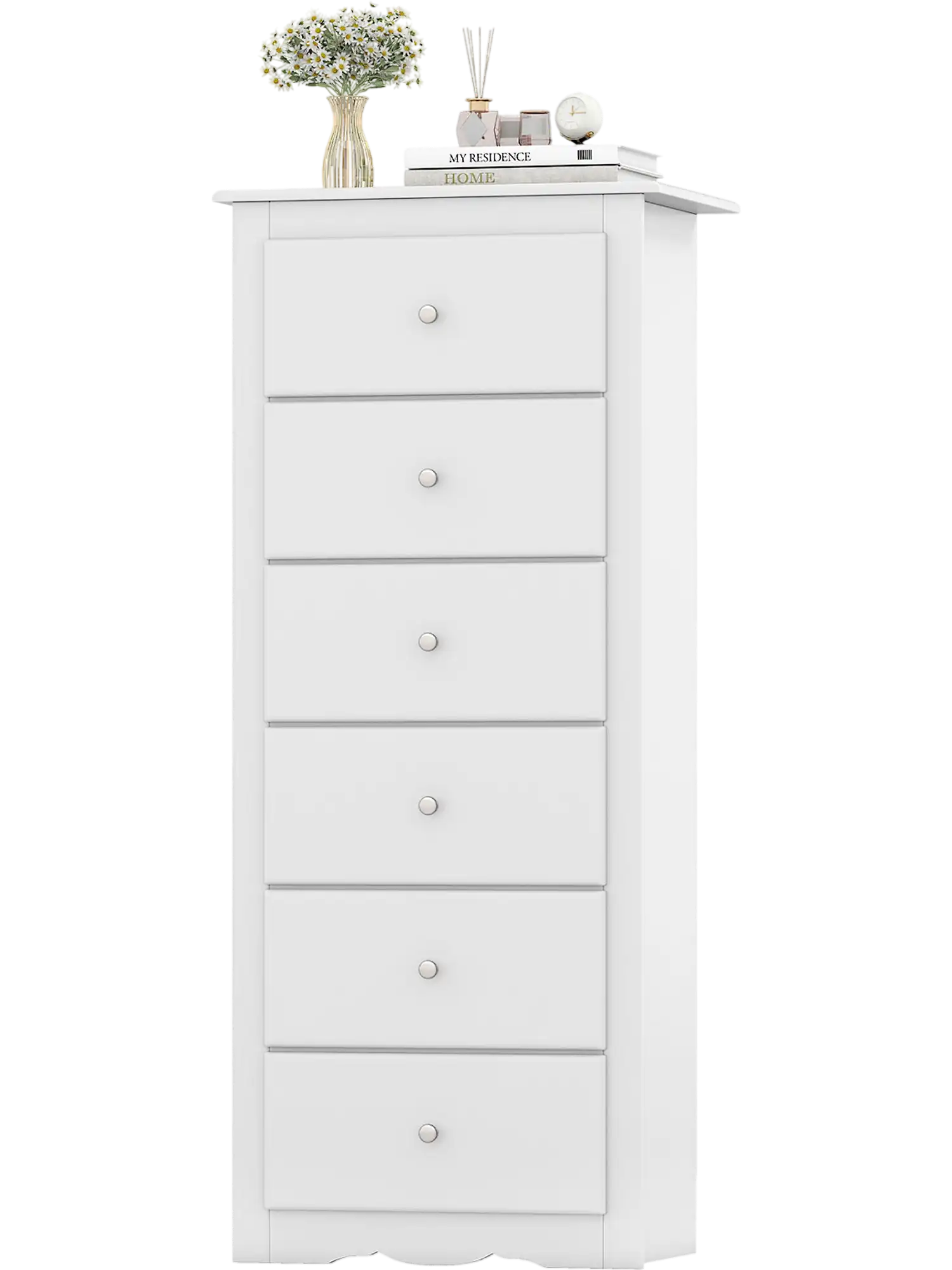 Costway 6 Drawer Chest Dresser Bedroom Storage Cabinet 04926573 New
