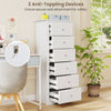 White 6-drawer chest dresser with smooth metal glides and anti-toppling devices, ideal for bedroom or living room.