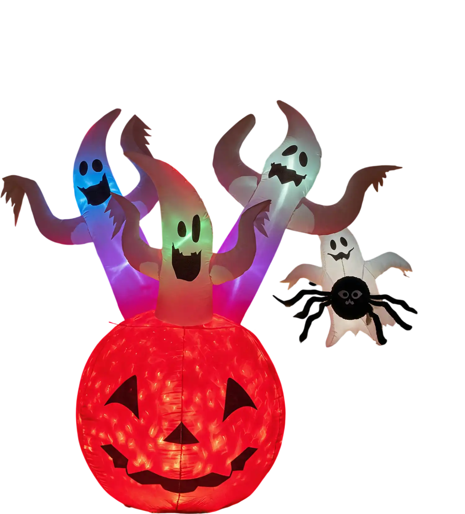 Costway 6' Inflatable Ghost Pumpkin Halloween Decoration w/ Colorful Lights 85959083 New
