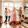 6 FT pink artificial Christmas tree with 460 branch tips, perfect for small spaces and festive holiday decor.