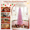 6 FT pink artificial Christmas tree with 460 branch tips, perfect for small spaces in homes, offices, and schools.