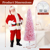 Pink 6 FT artificial Christmas tree with 460 branch tips and folding metal stand, perfect for festive spaces.
