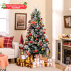 6 FT Flocked Christmas Tree with 8 Lighting Modes - Gallery View 1 of 10