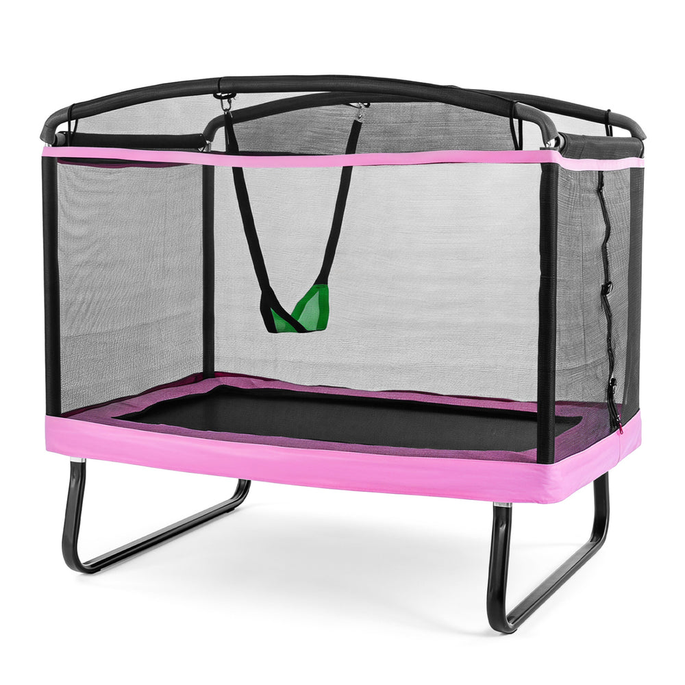 6 FT Kids Trampoline with Swing and Safety Enclosure Net for Boys Girls Age 3+-Pink - Gallery View 1 of 1