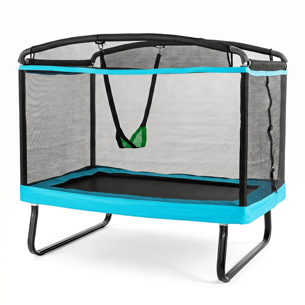 6 FT Kids Trampoline with Swing and Safety Enclosure Net for Boys Girls Age 3+-Blue - Gallery View 1 of 1