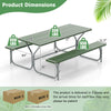 6 ft picnic table bench set with green HDPE tabletop and metal frame, ideal for outdoor dining and gatherings.